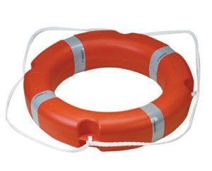 Aro Salvavidas Homologado SOLAS + CE - Naranja Con Cinta Reflectante, Diámetro 720 Mm, Para Barcos Y Piscinas
