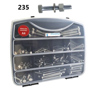 BOX de 235 unidades de tornilleria Hexagonal DIN 933--INOX