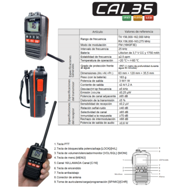 VHF NYPE CAL35 – 3w-IPX7- 5-AAA recargables - Imagen 2