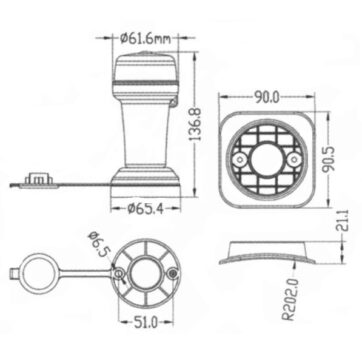 Luz de Tope Led-360º-- extraible-–15 cm–a pilas– - Imagen 2