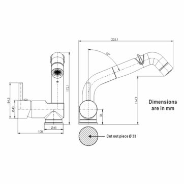 Grifo regulable mezclador ,con ducha y tubo de 150cm - Imagen 2