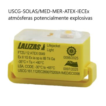 LUZ LED «USCG-SOLAS/MED-MER-ATEX-IECEx» para chaleco LITIO