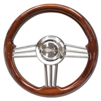 Volante de Caoba/Inox–SAVORETTI–Ø:35 cm
