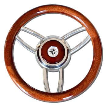 Volante de Caoba/Inox–SAVORETTI–Ø:35 cm