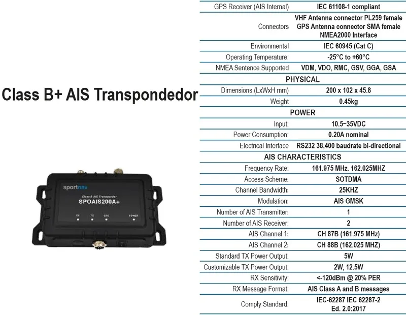 .Plotter Sonda/AIS--5″ SPORTNAV--AIS + HDI 50/200 600w - Imagen 3